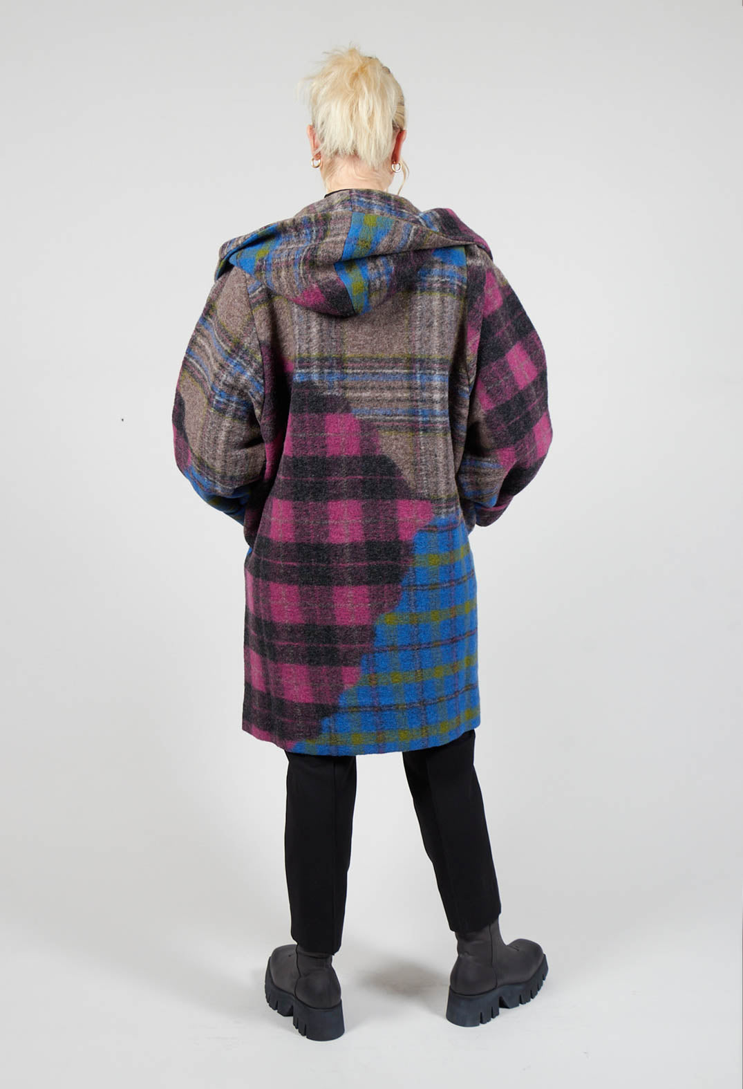 Multi Plaid Duffle Coat