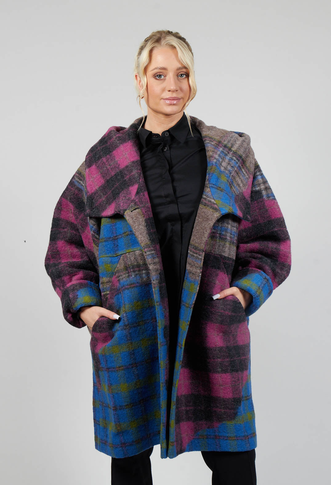 Multi Plaid Duffle Coat