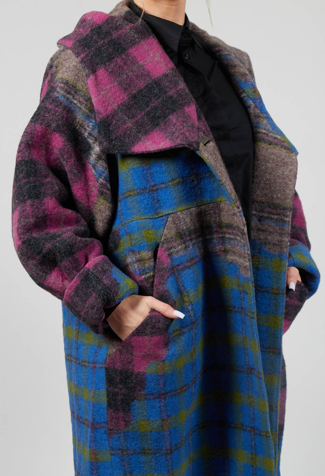 Multi Plaid Duffle Coat