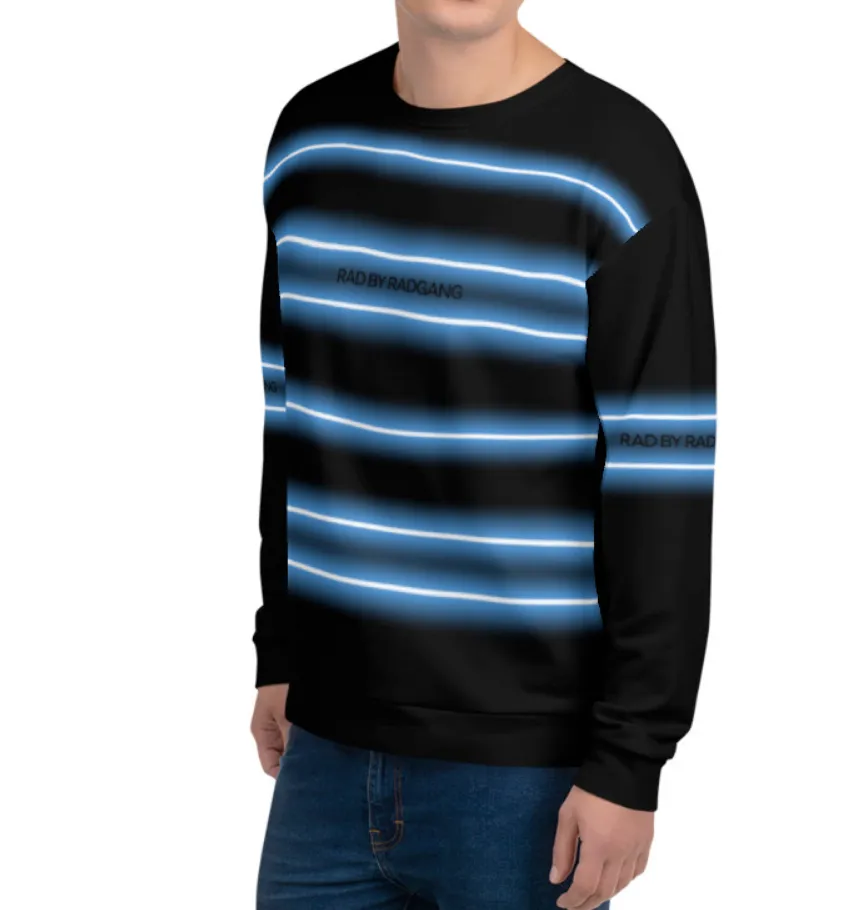 NEON LIGHT STRIPED SWEATSHIRT - BLACK-BLUE