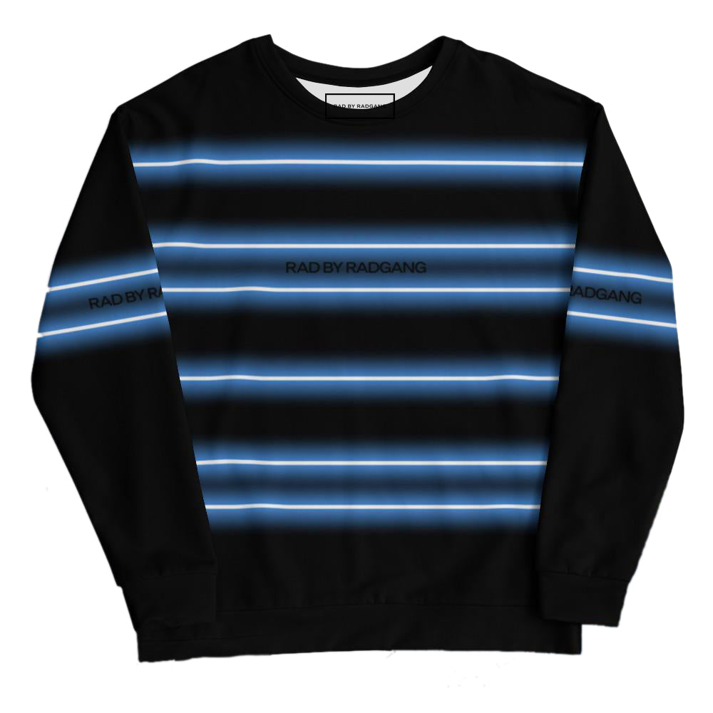 NEON LIGHT STRIPED SWEATSHIRT - BLACK-BLUE