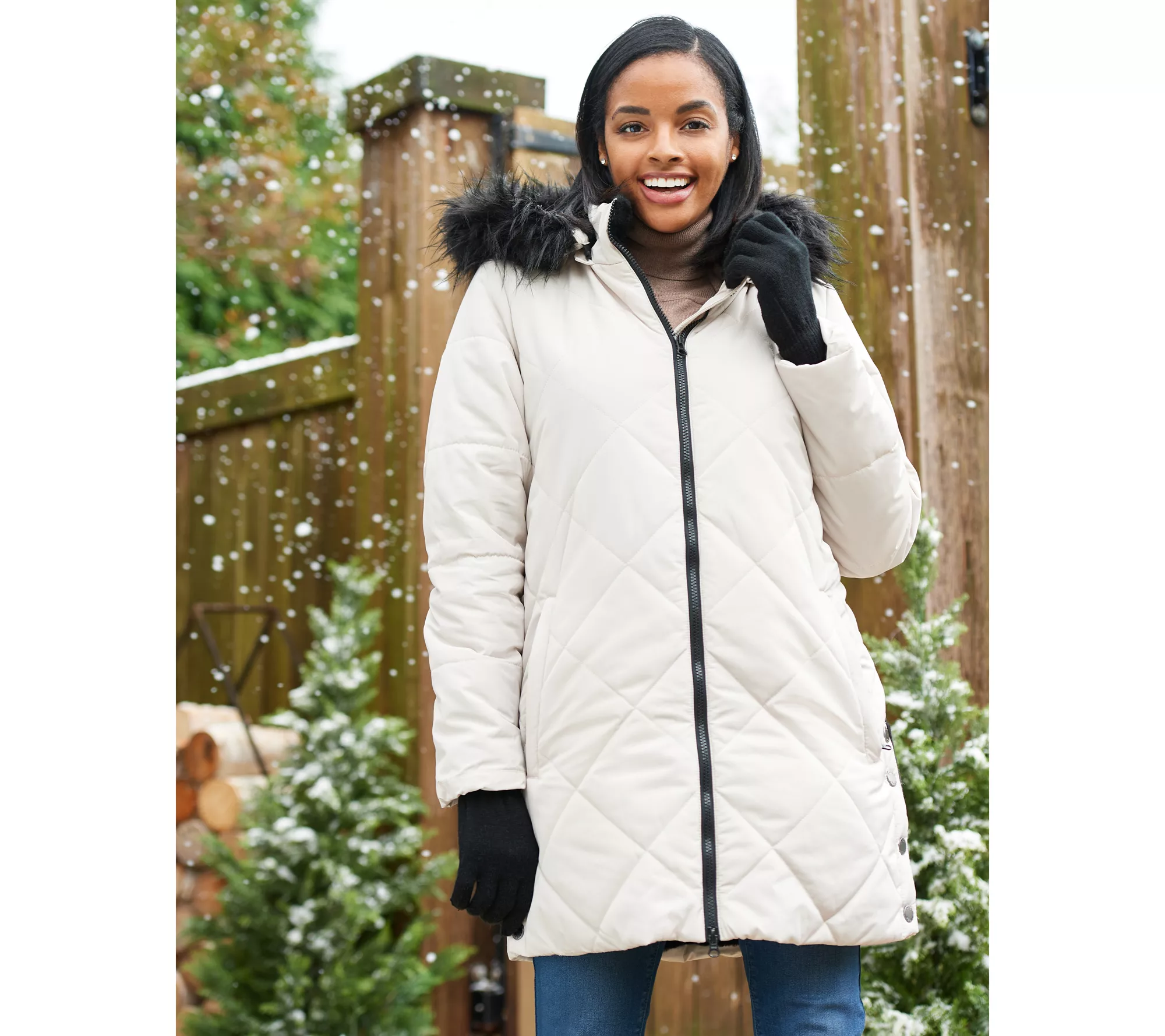 Nuage Faux Fur Lined Quilted Parka