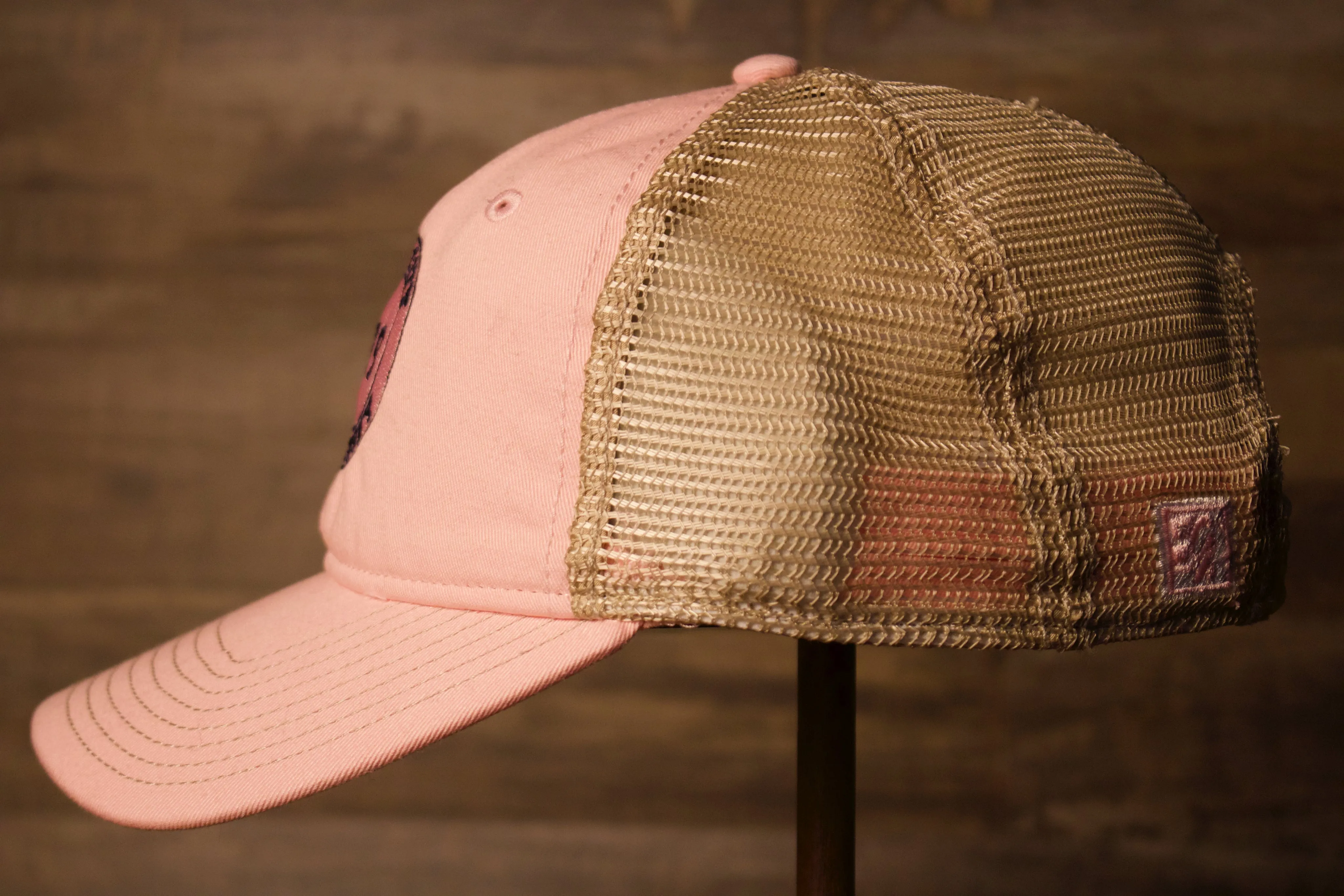 Ocean city Trucker hat Pink khaki | ocnj trucker hat pink womens hat