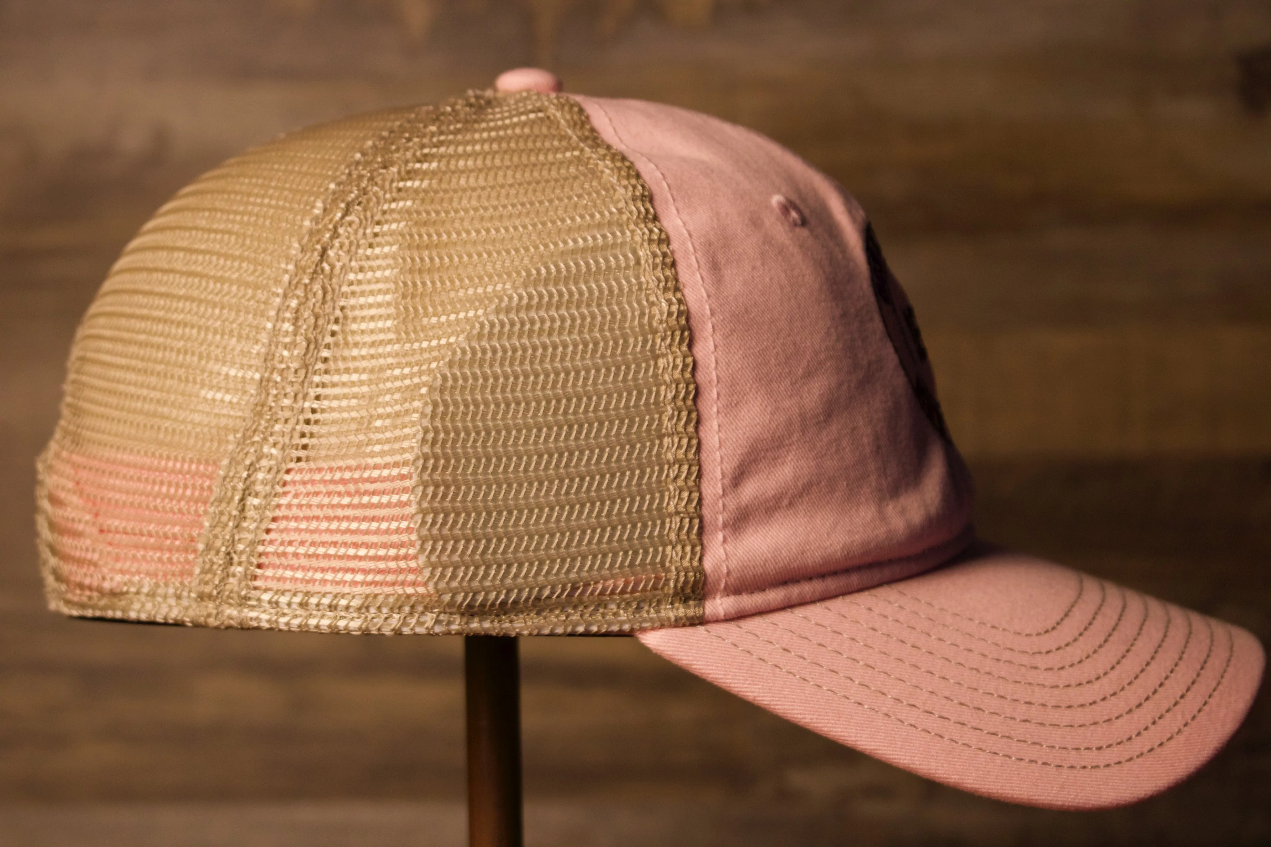 Ocean city Trucker hat Pink khaki | ocnj trucker hat pink womens hat