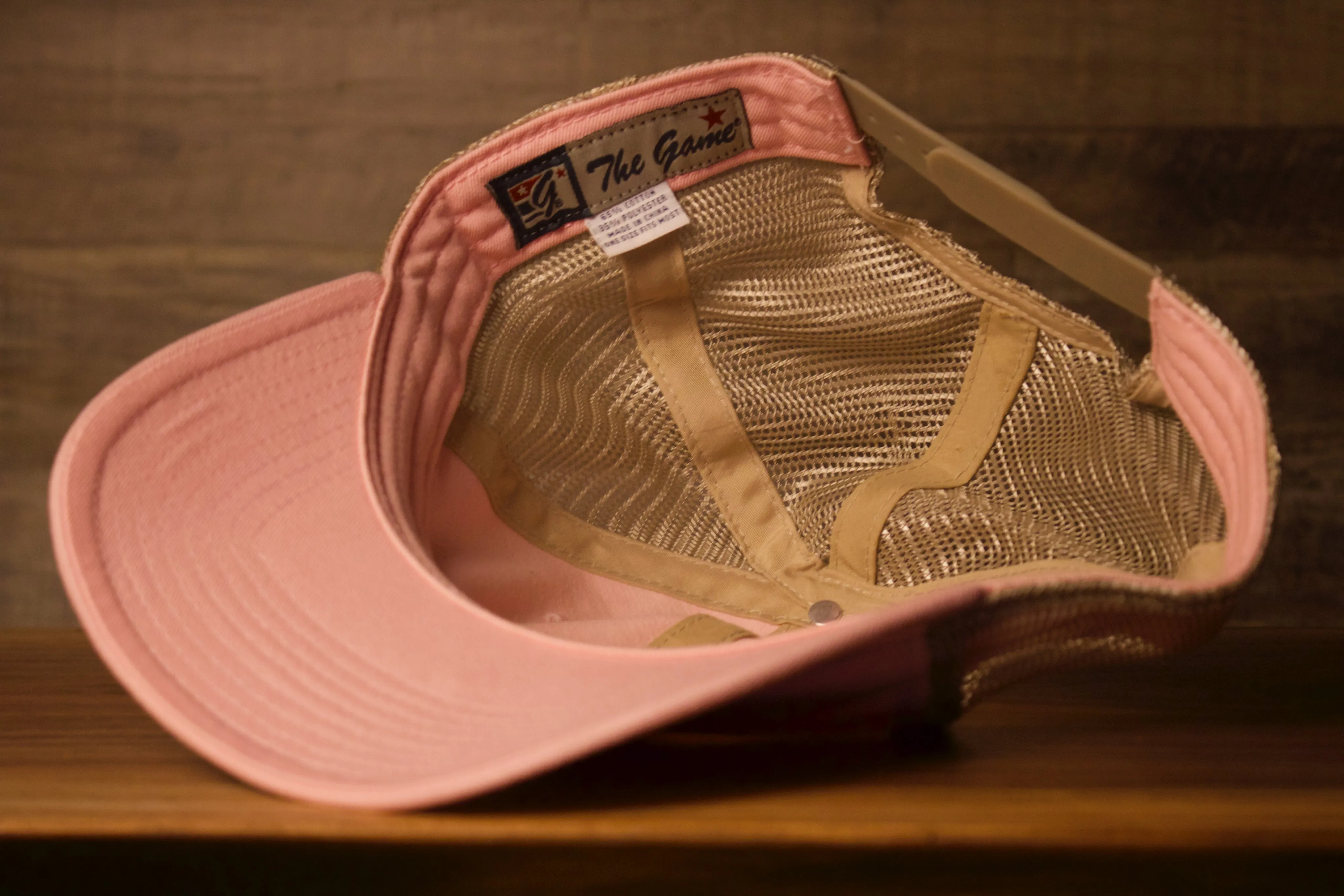 Ocean city Trucker hat Pink khaki | ocnj trucker hat pink womens hat