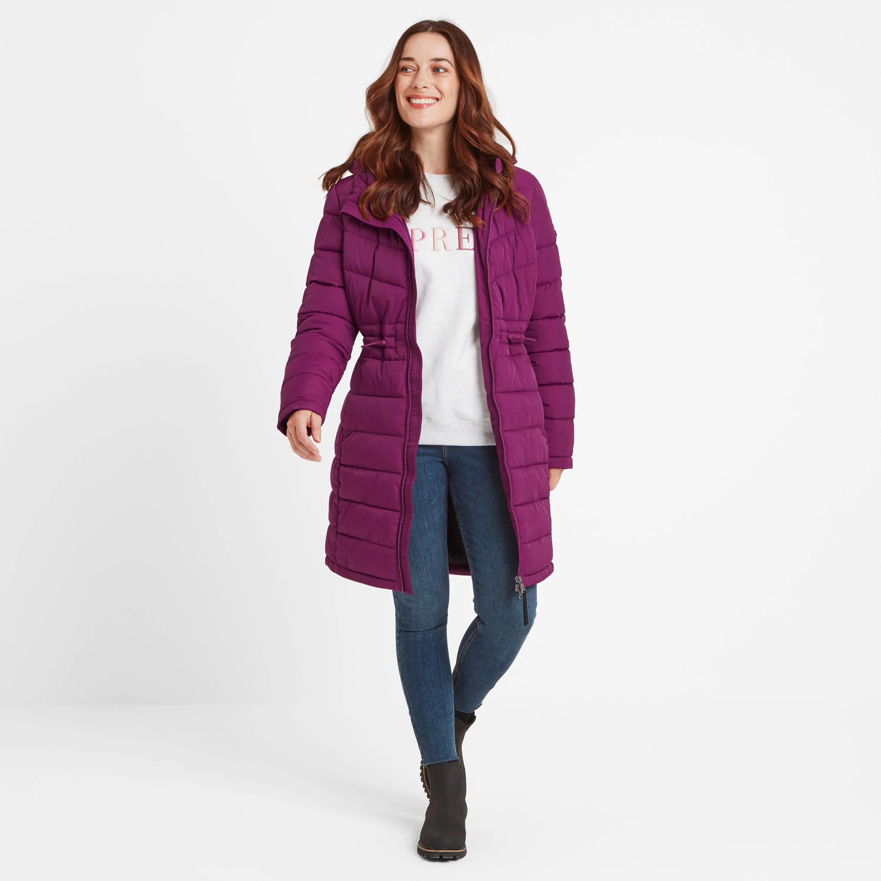 Orton Womens Padded Parka - Purple Berry