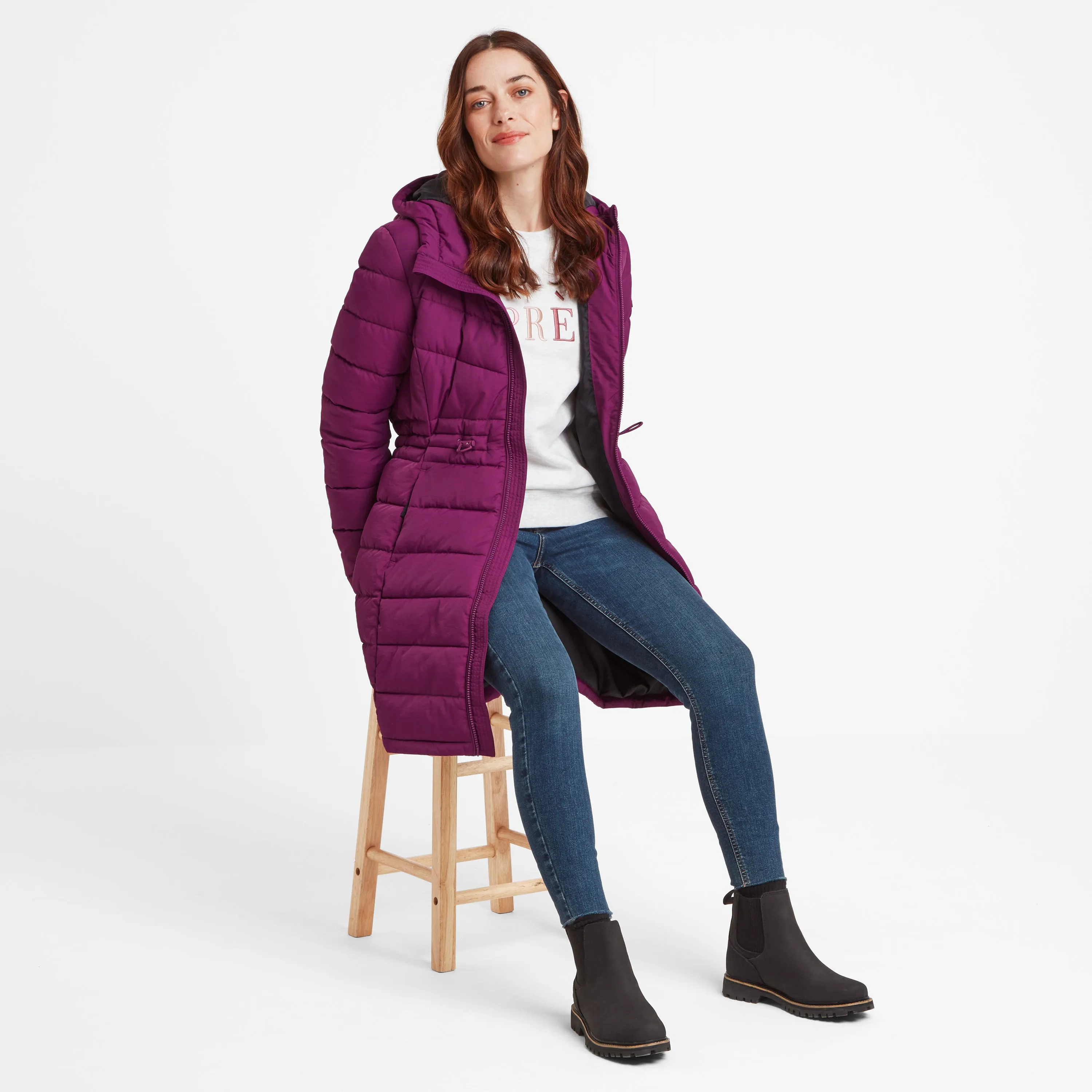 Orton Womens Padded Parka - Purple Berry