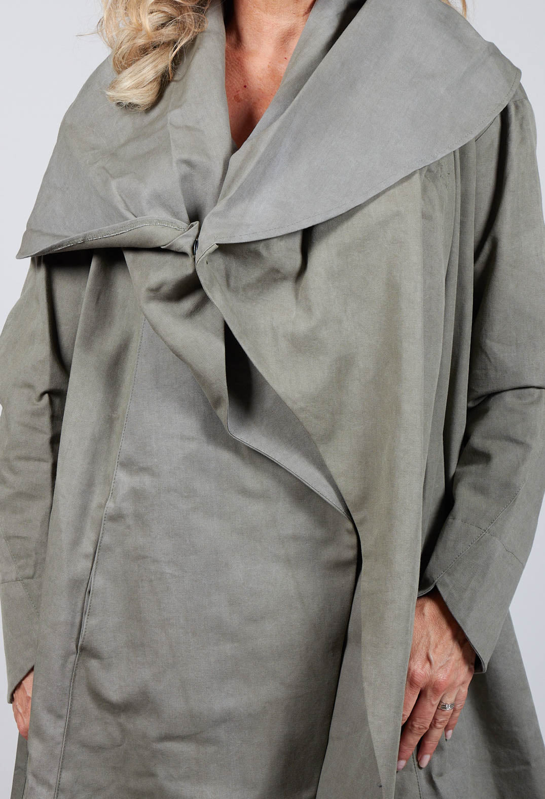 Oversized Draped Wapi Coat in Green