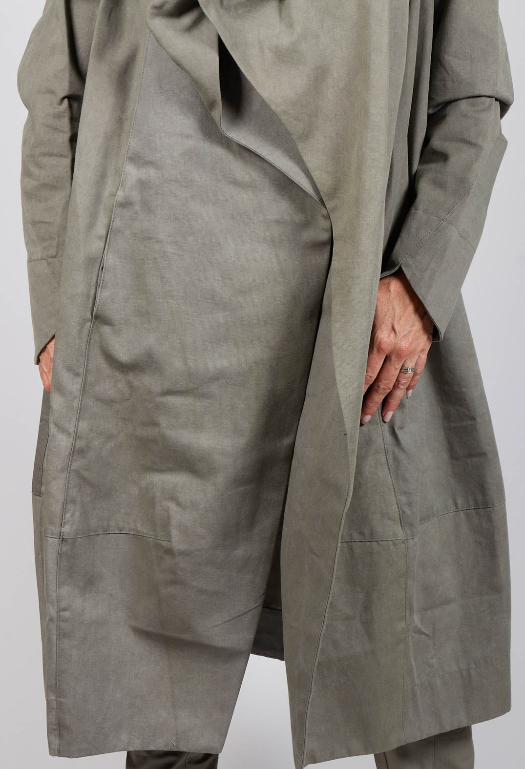 Oversized Draped Wapi Coat in Green