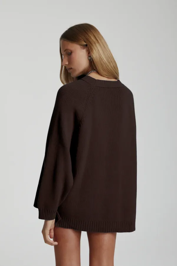 Oversized Knit Sweater Chestnut