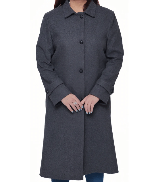 Patrice Women's Regular Fit Charcoal Grey Wool Coat