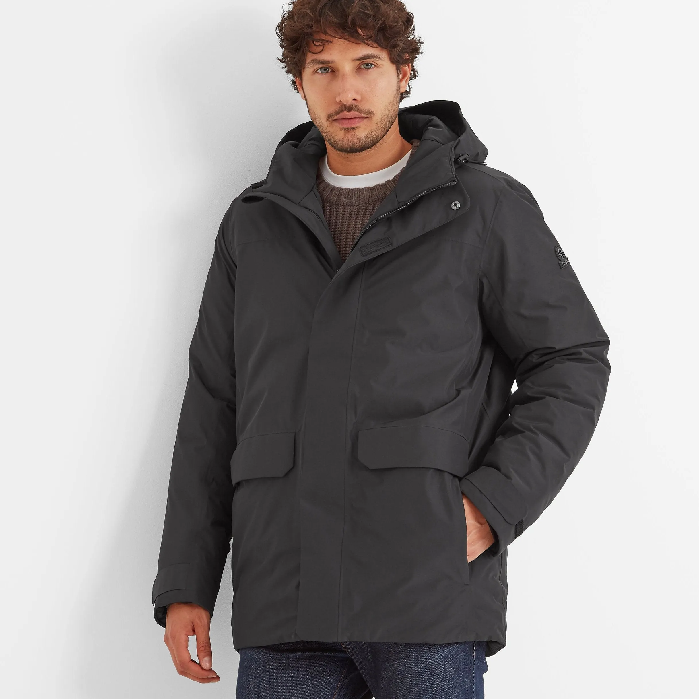 Pawter Mens Waterproof Down Parka - Black