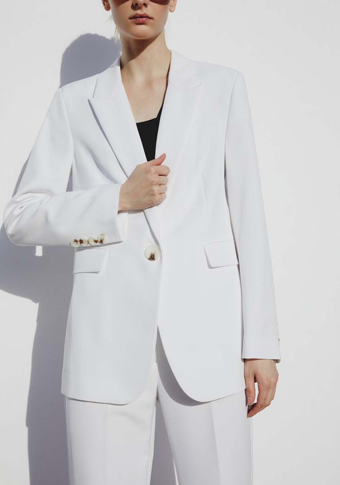 Plain Blazer Button - White