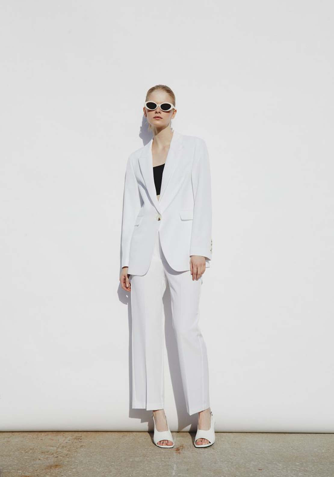 Plain Blazer Button - White