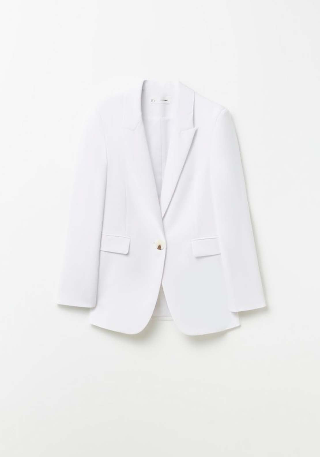 Plain Blazer Button - White