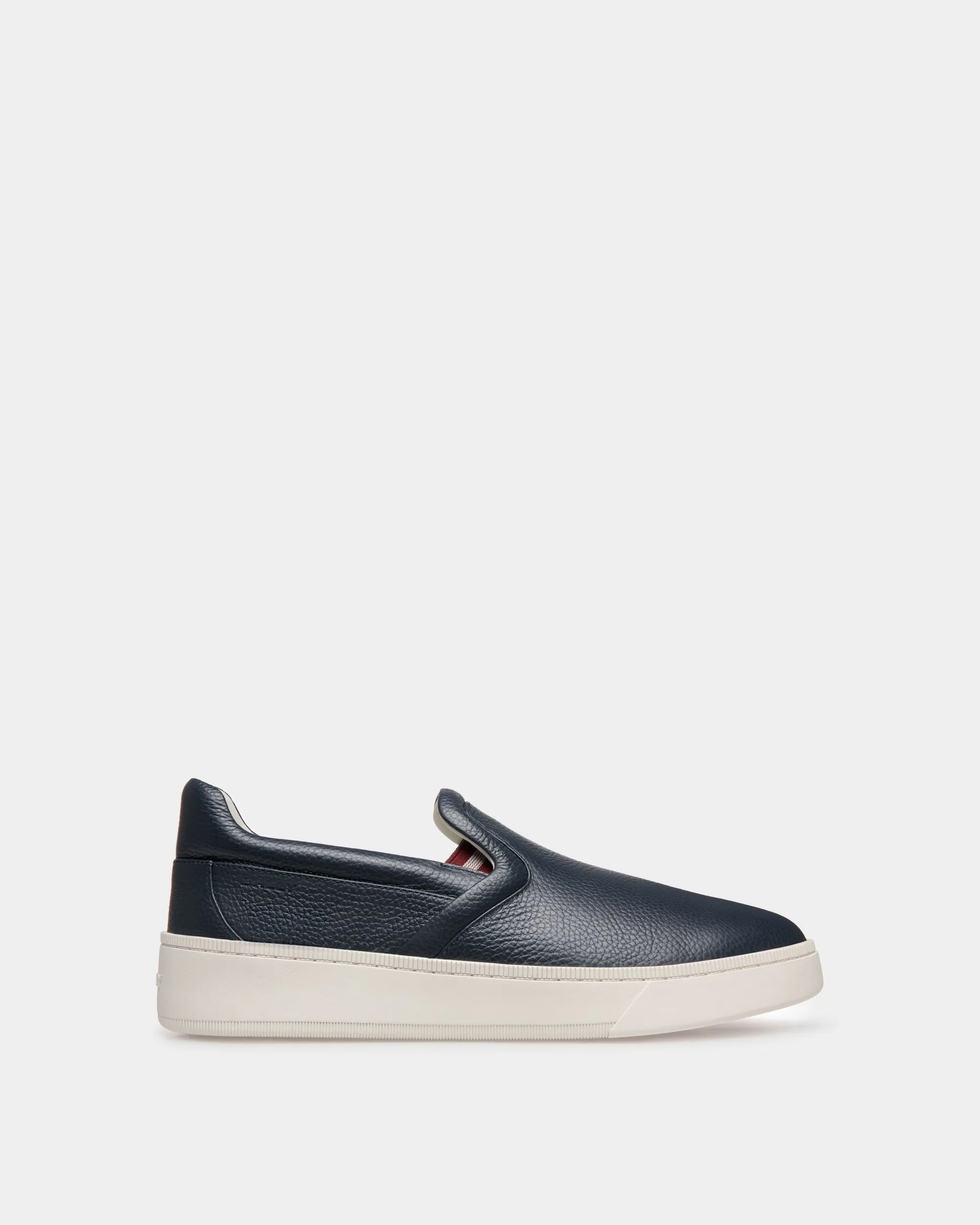 Raise Slip-On Sneaker In Blue Grained Leather 