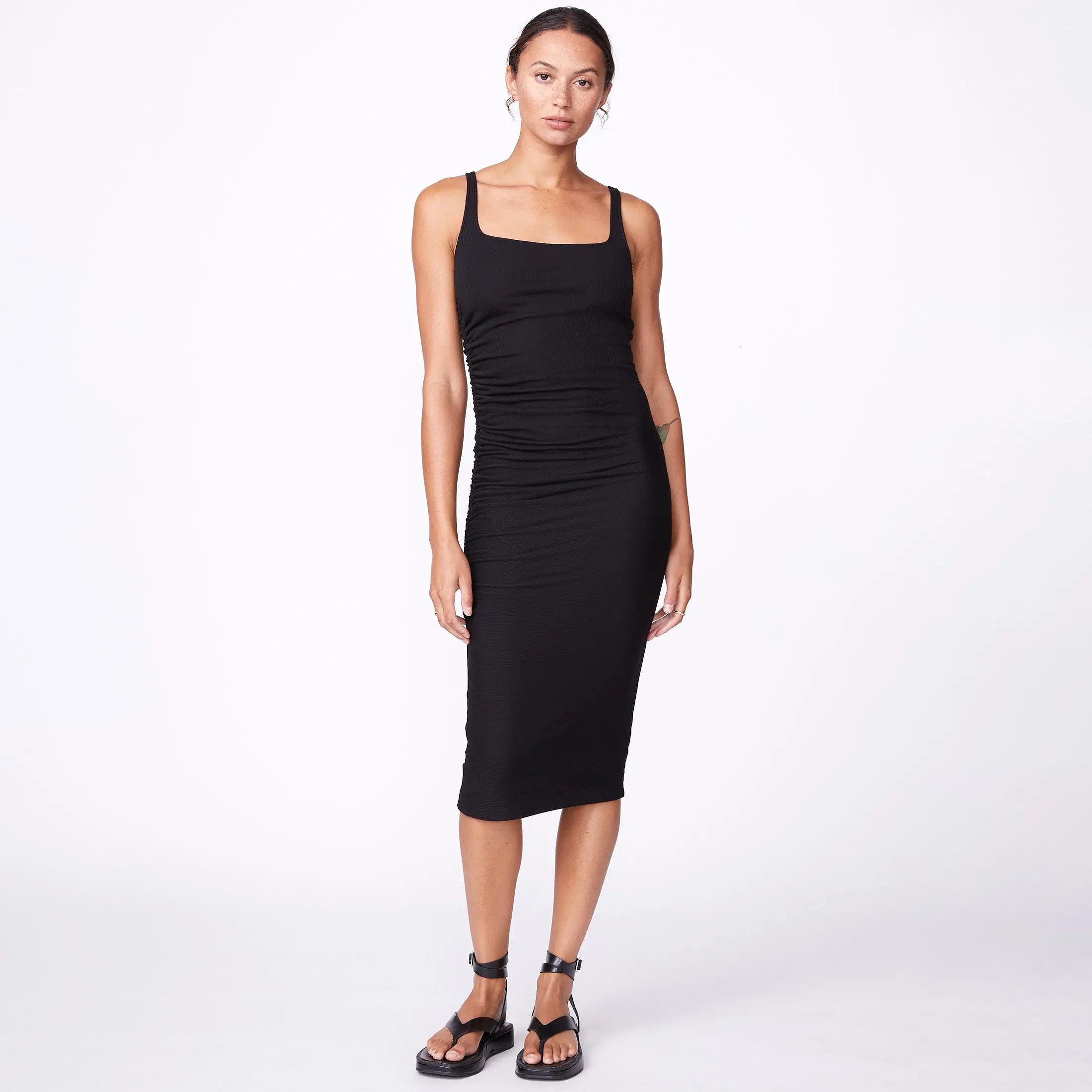 Rib Square Neck Dress