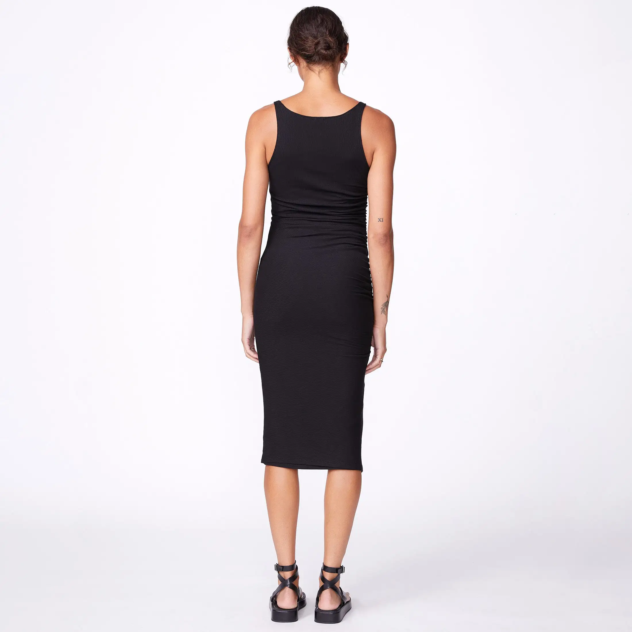 Rib Square Neck Dress