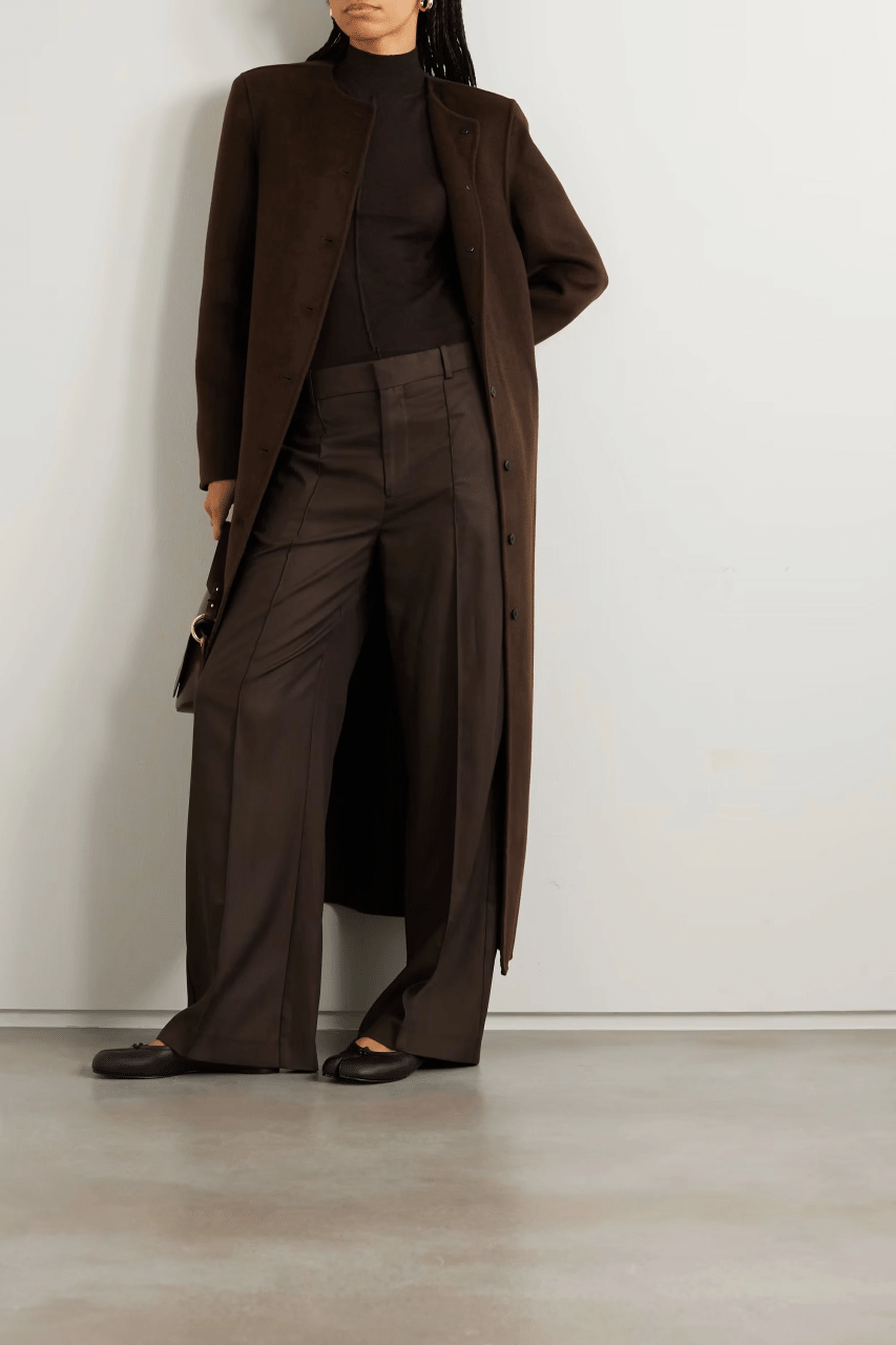 Rosario Dark Brown Women's Long Wool Coat - Overcoat for Women