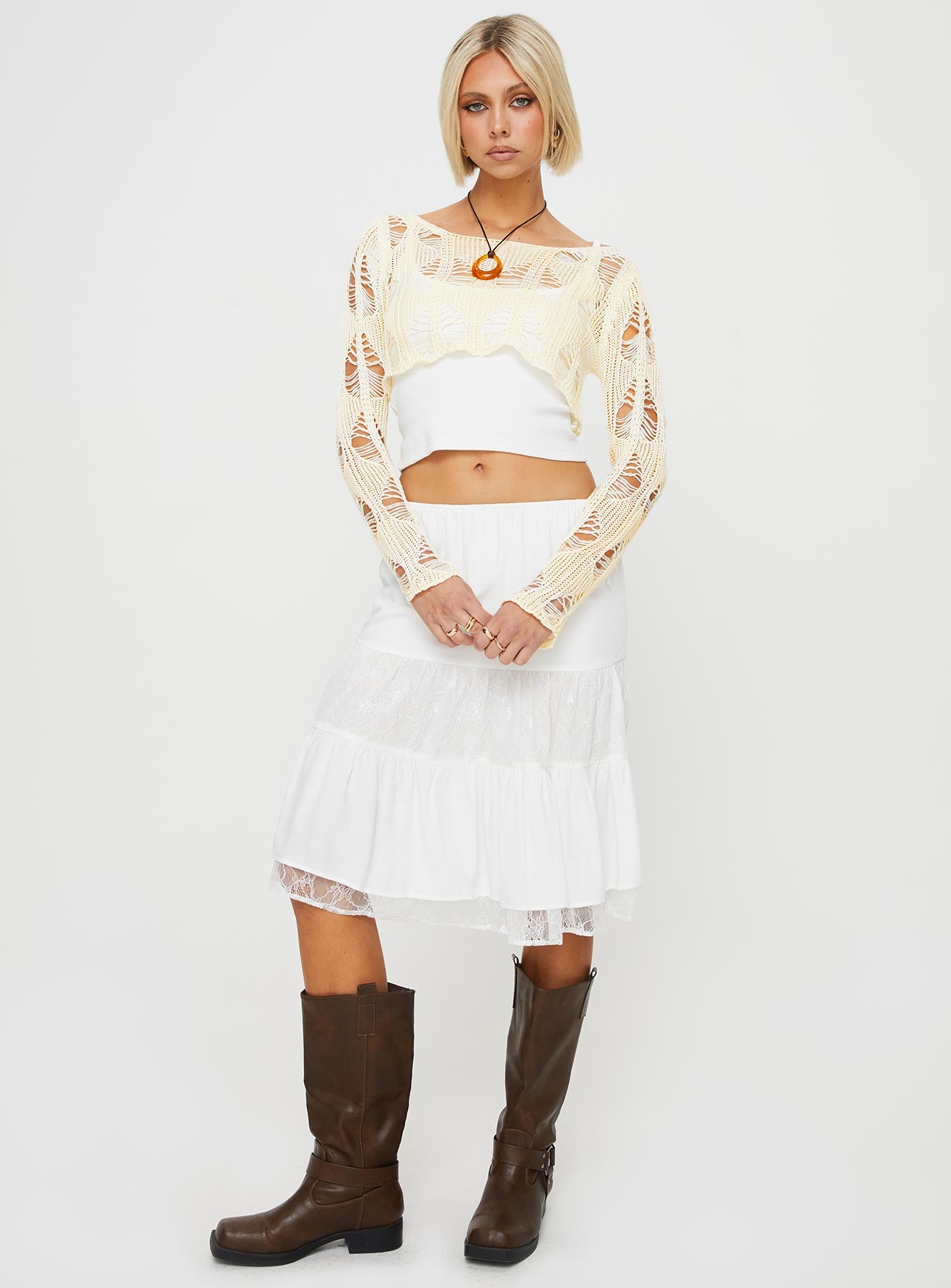 Saanvi Cropped Sweater Cream