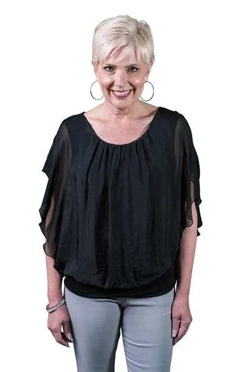 Silk Flutter Banded Top