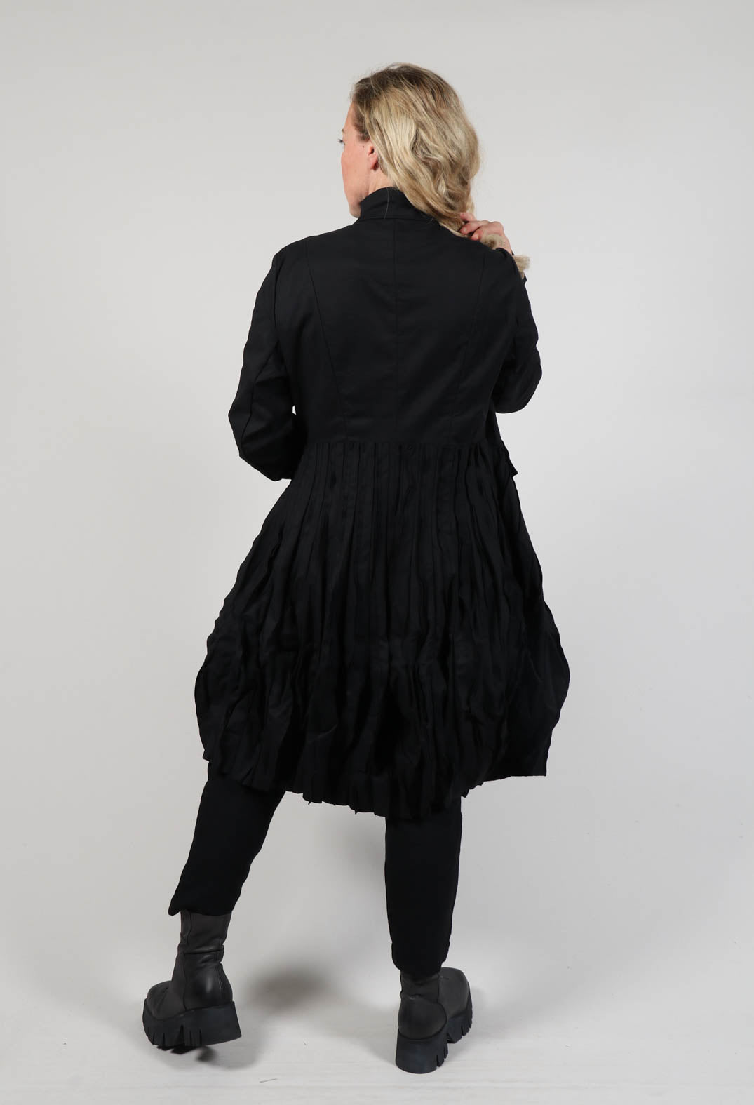 Single Button Coat in Black