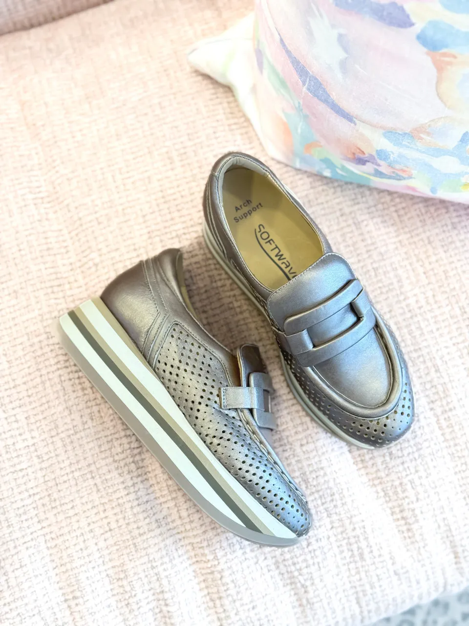 Softwaves Cher Slip-On Sneaker- Taupe Metallic