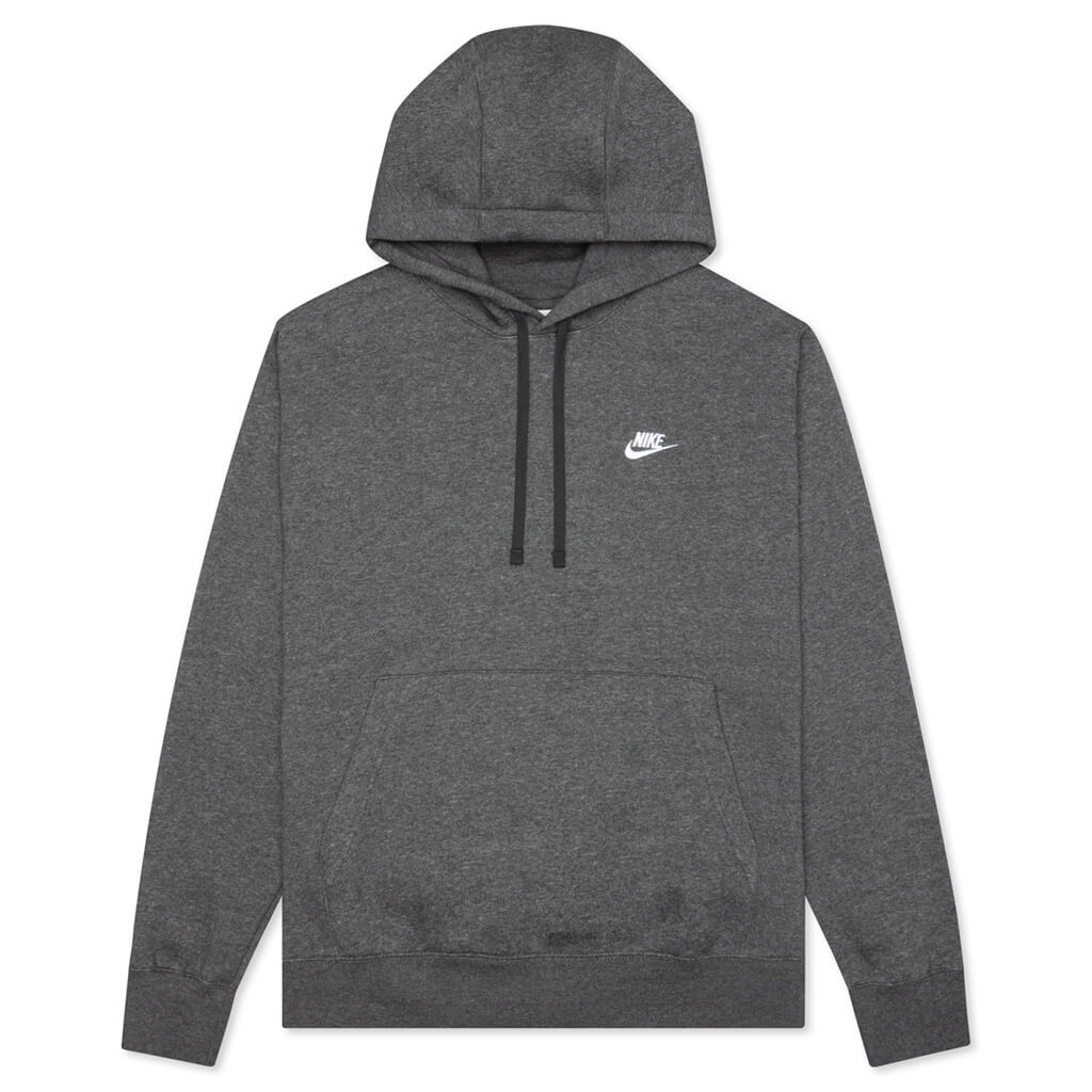 Sportswear Club Fleece Pullover Hoodie - Charcoal Heather/Anthracite/White