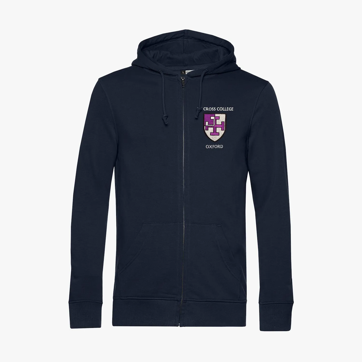 St Cross College Men's Organic Embroidered Zip Hoodie