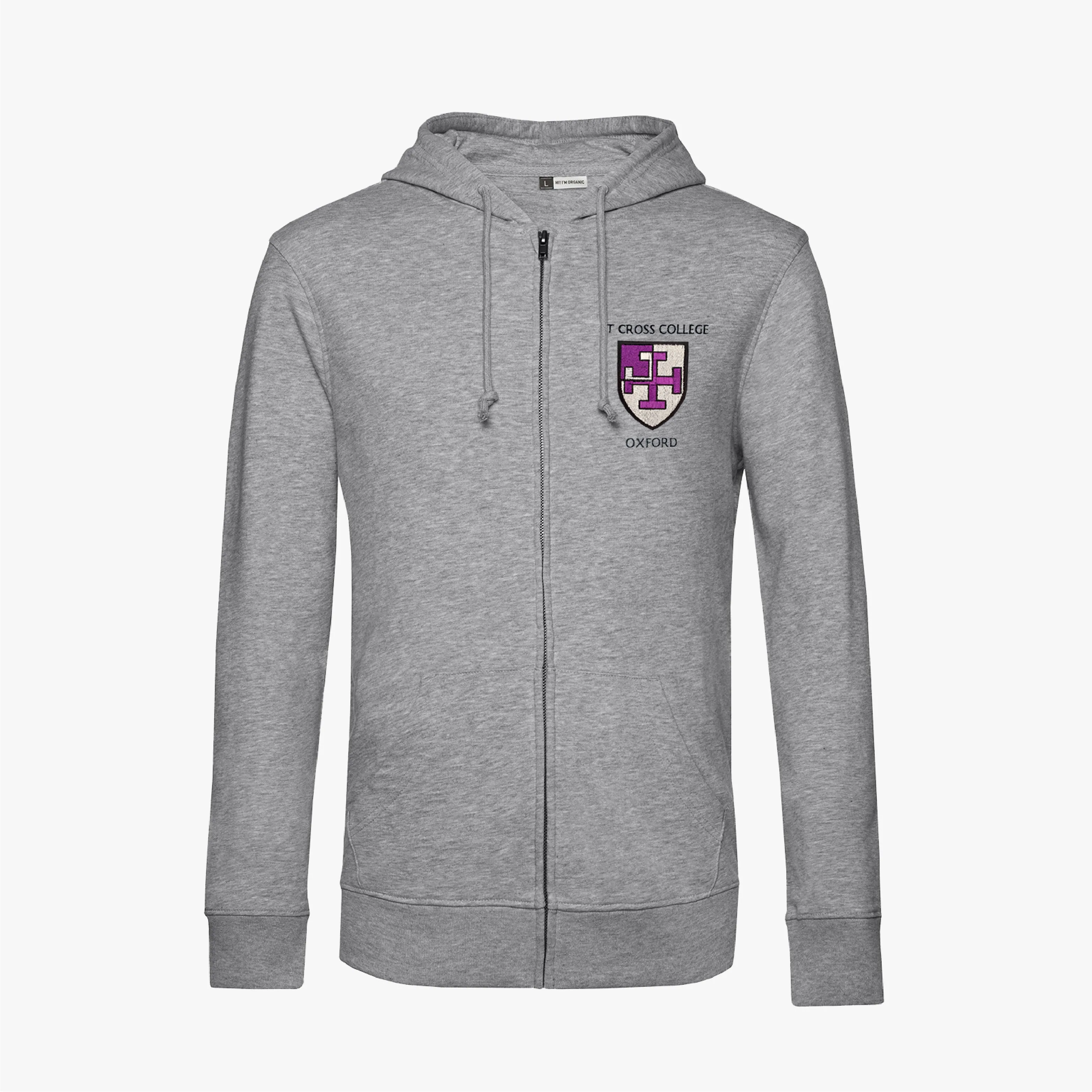 St Cross College Men's Organic Embroidered Zip Hoodie