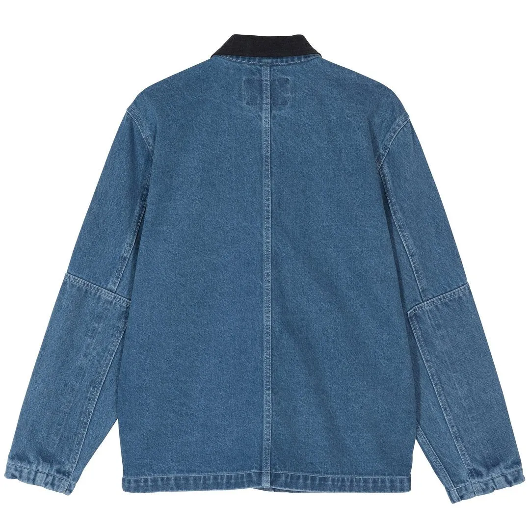 STSSY DENIM CHORE COAT // BLUE