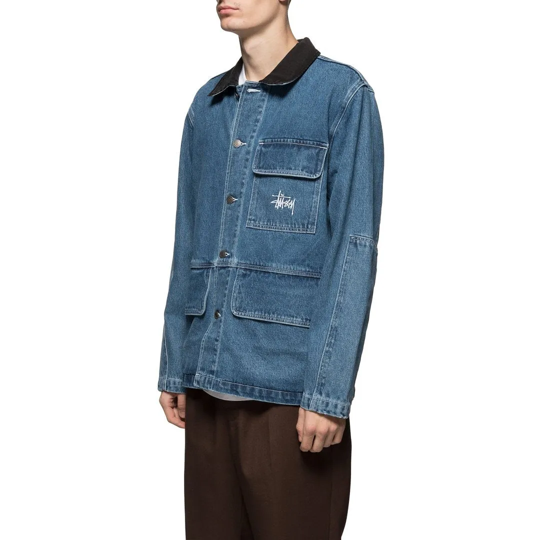 STSSY DENIM CHORE COAT // BLUE