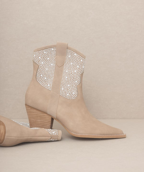 Studded Cannes - Pearl Studded Western Boots