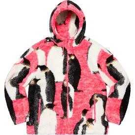 Supreme Penguins Hooded Fleece Jacket (Pink)