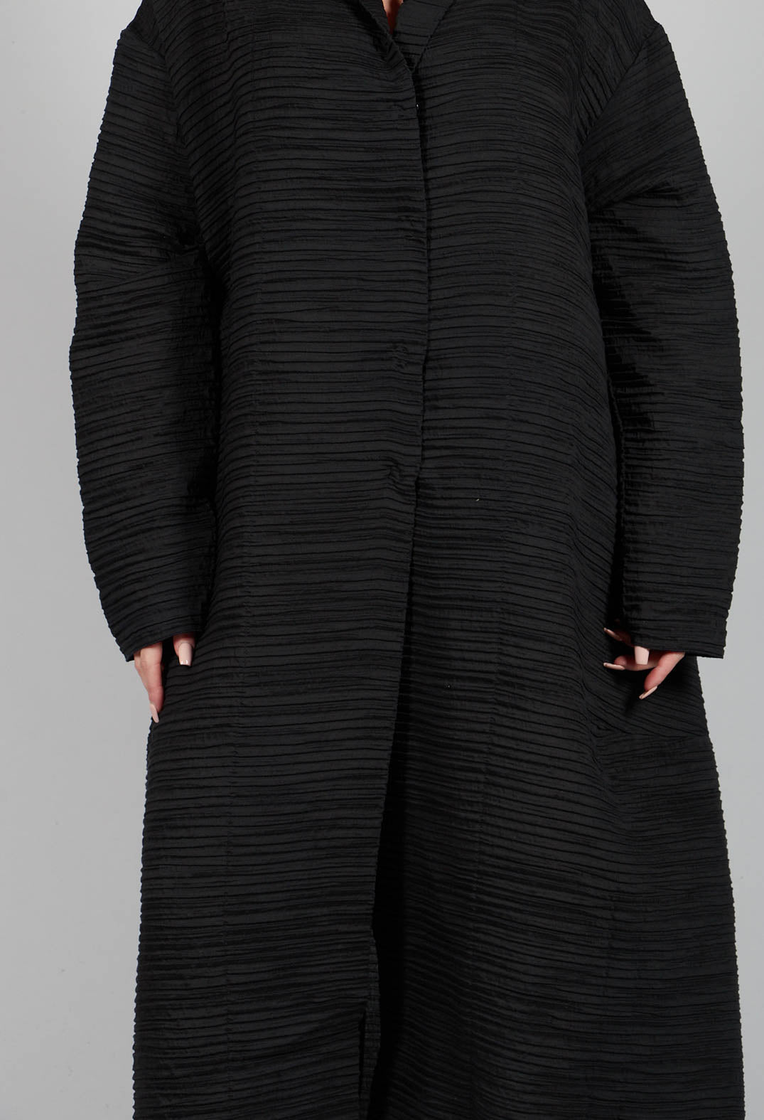 Textured Coat in Black