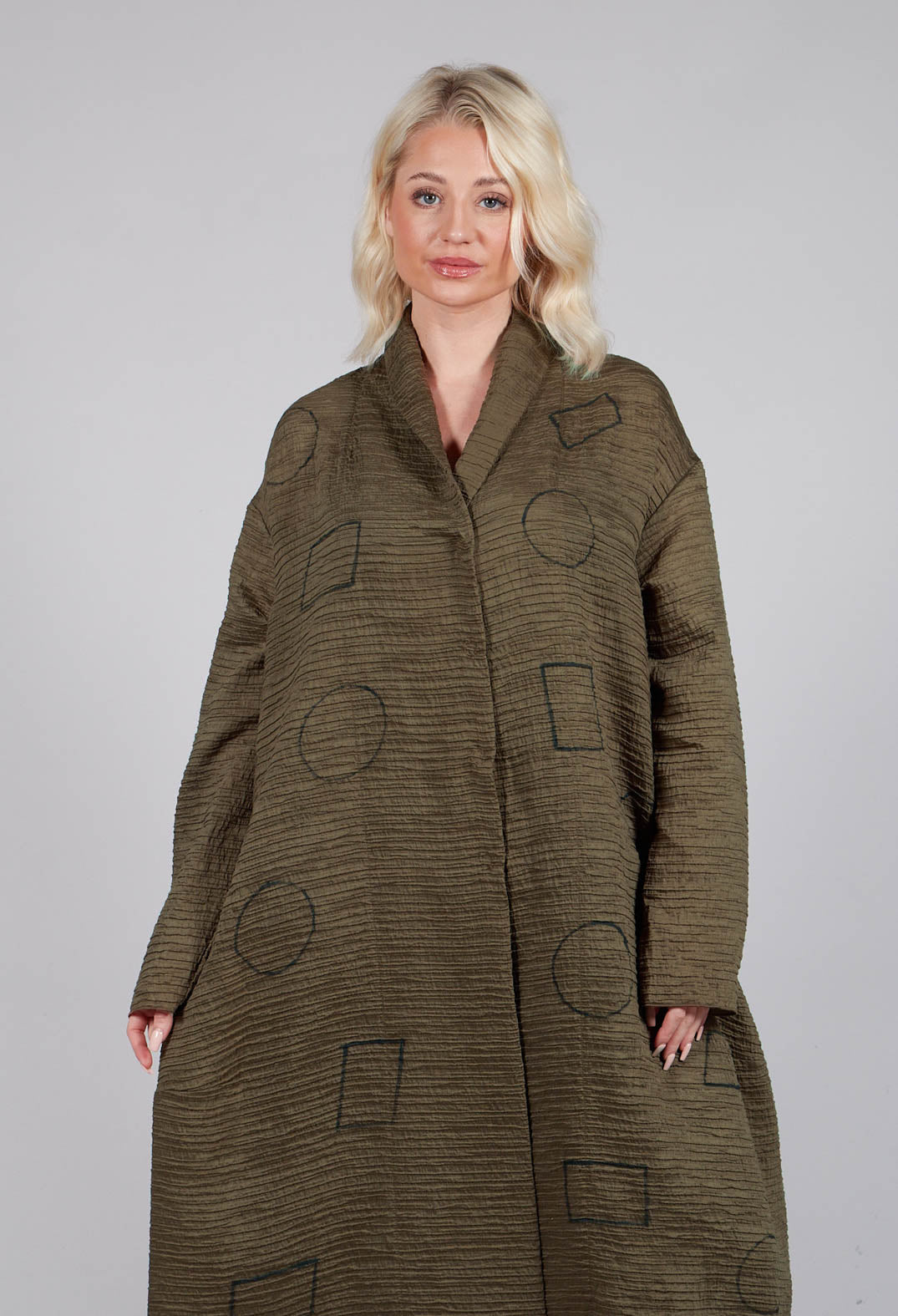 Textured Geometric Coat in Ciocca