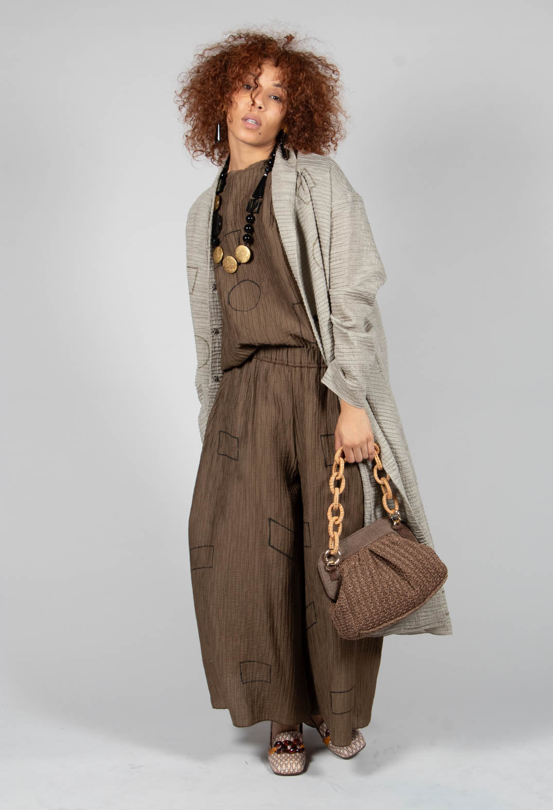 Textured Geometric Coat in Euca