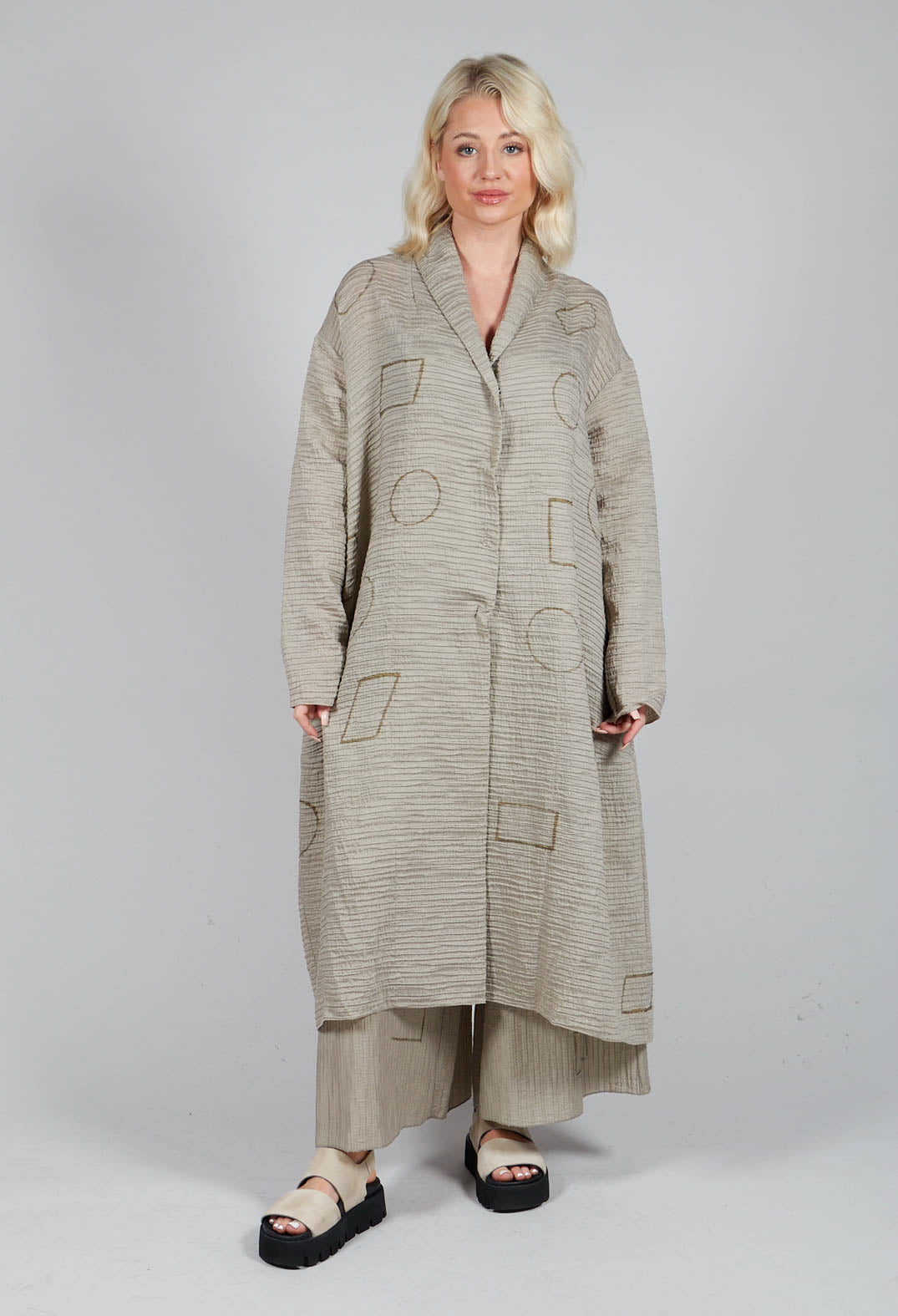 Textured Geometric Coat in Euca