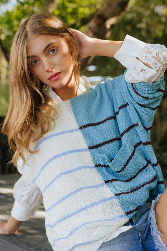 TEXTURED MULTI COLOR SWEATER