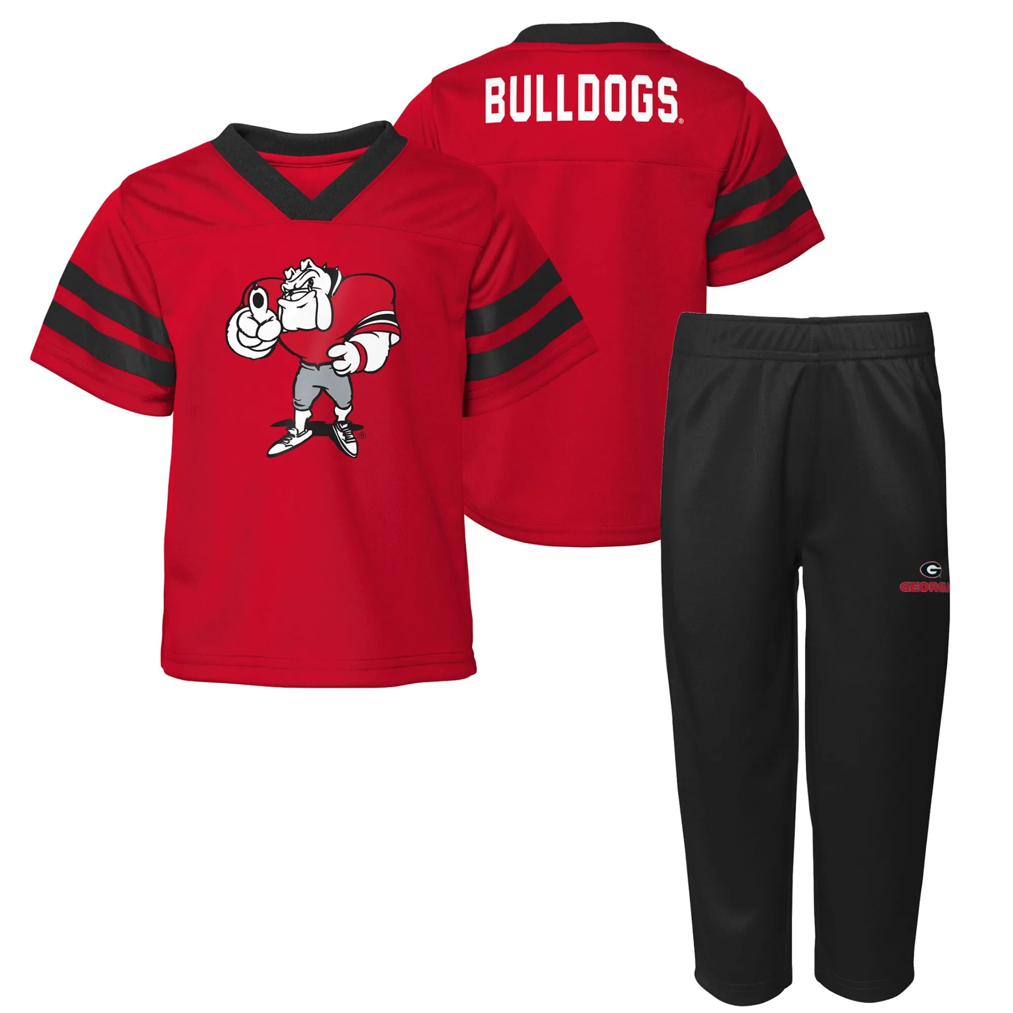 Toddler Red Georgia Bulldogs Two-Piece Red Zone Jersey & Pants Set