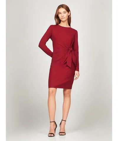 Tommy Hilfiger Women's Long-Sleeve Knotted Stretch Dress