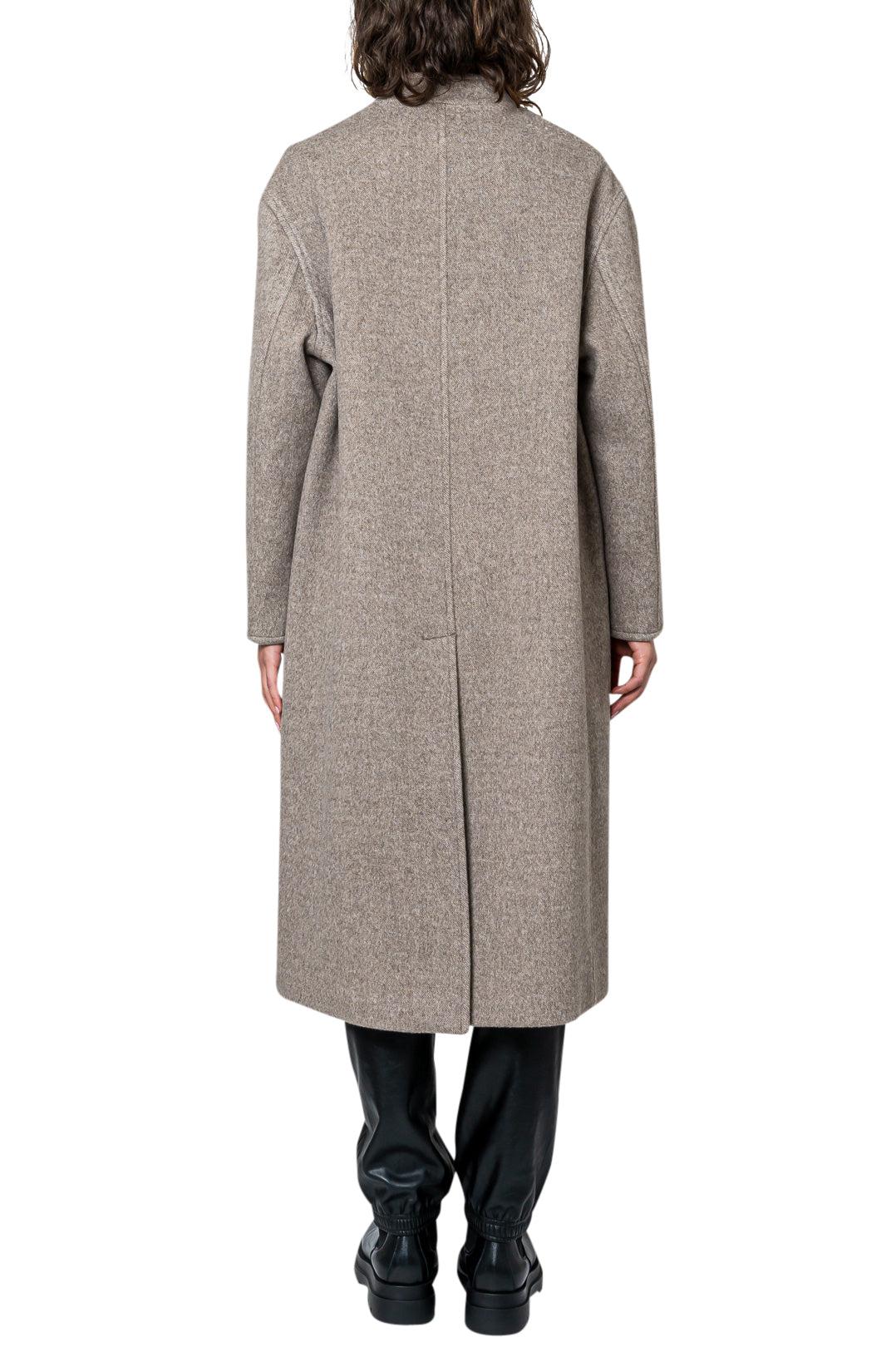 Wool and cashmere long trench coat