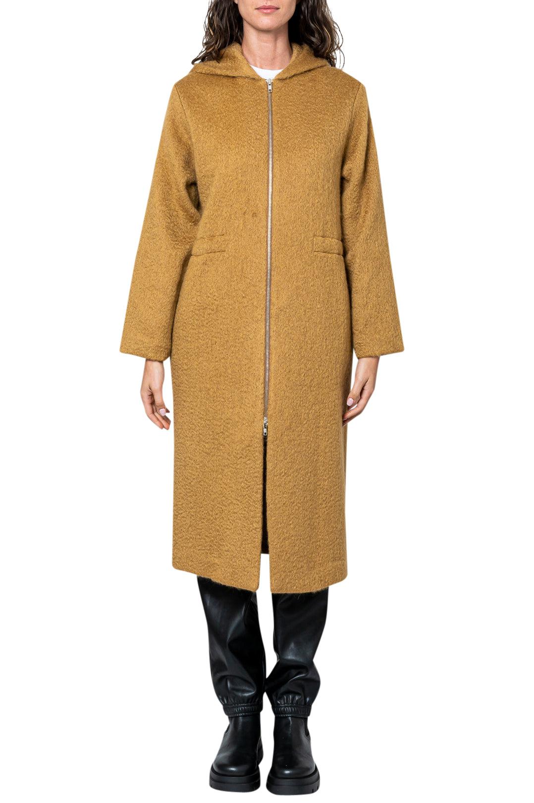 Wool and mohair long coat