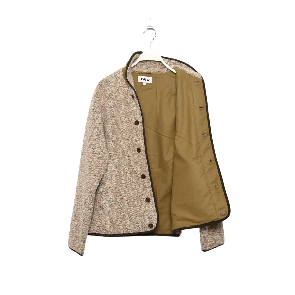 YMC Beach Wool Fleece Jacket beige marl